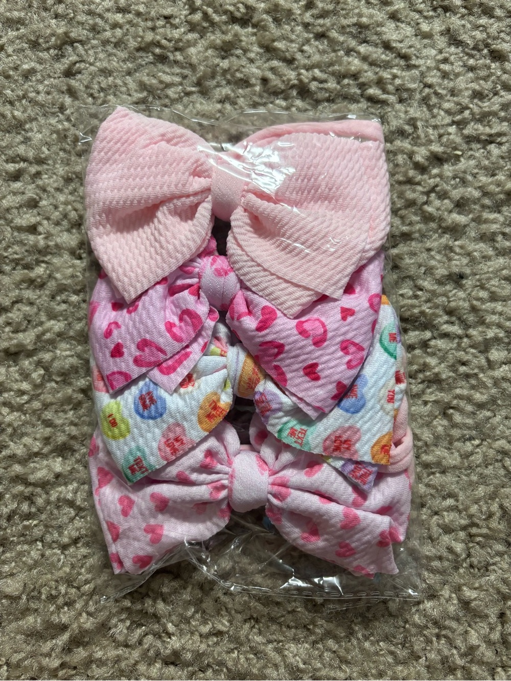 Girls 4 Pack of Pink Hair Bows